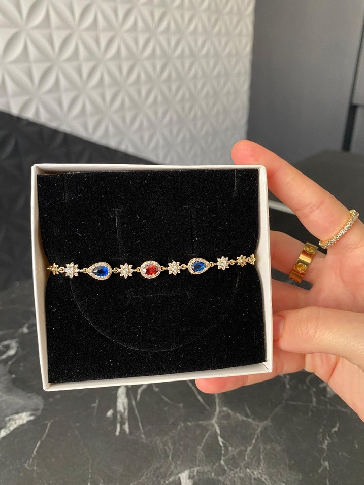 İnce Zincir Detaylı Çok Renkli Kadın Bileklik - Görsel 2