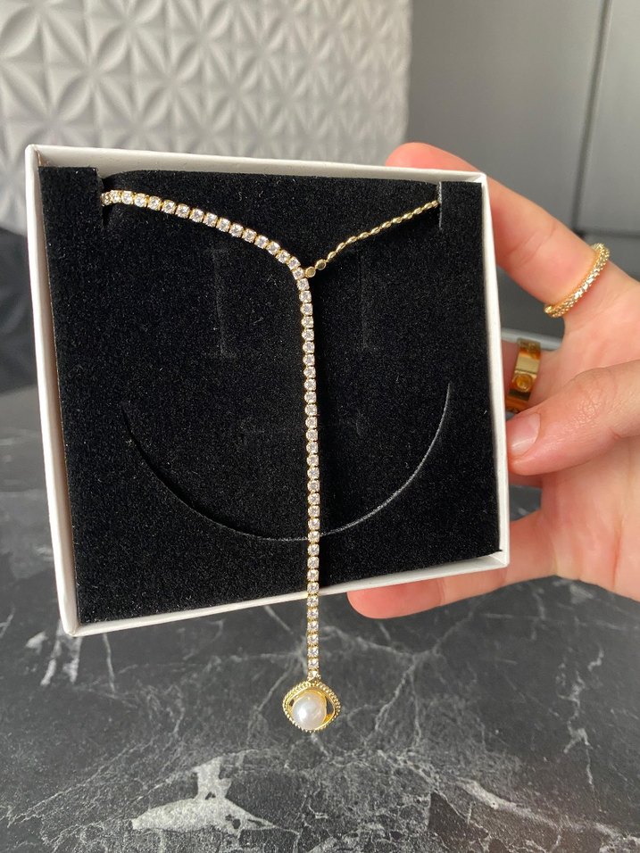 İncili Y kolye - Görsel 2