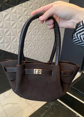 Kahverengi Süet Kemer Detaylı Kadın Çanta - Görsel 2