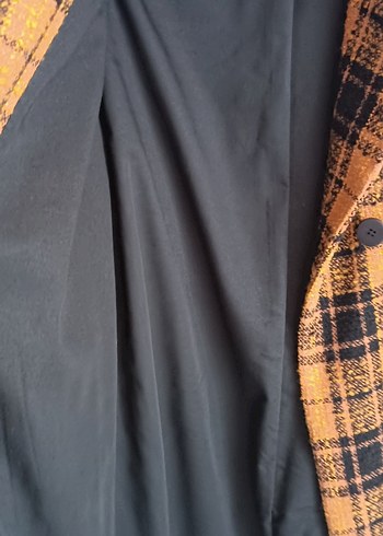 Kahverengi Kareli Kadın Uzun Kaban - Görsel 3