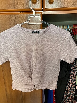 Pembe simli tişört