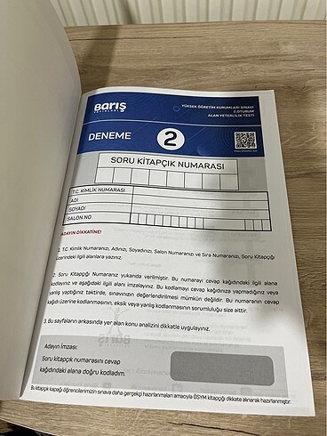  BARIŞ YAYINLARI AYT DENEME