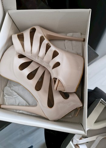 Beyaz Platform Topuklu Kadın Ayakkabı - Görsel 9