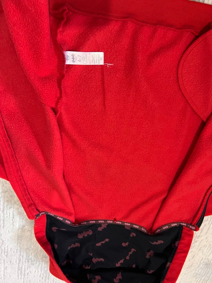 Koyu Kırmızı Kapüşonlu Erkek Çocuk hırka - Görsel 3