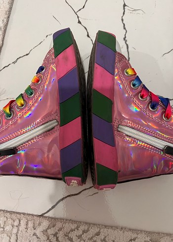 Pembe Bağcıklı Kız Çocuk Spor Ayakkabı - Görsel 7