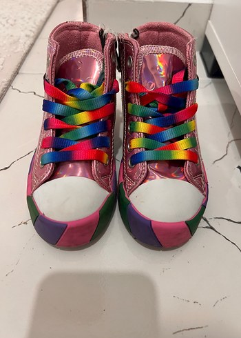 Pembe Bağcıklı Kız Çocuk Spor Ayakkabı - Görsel 2
