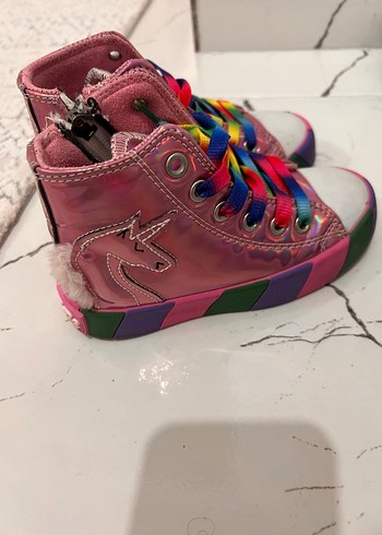 Pembe Bağcıklı Kız Çocuk Spor Ayakkabı - Görsel 3