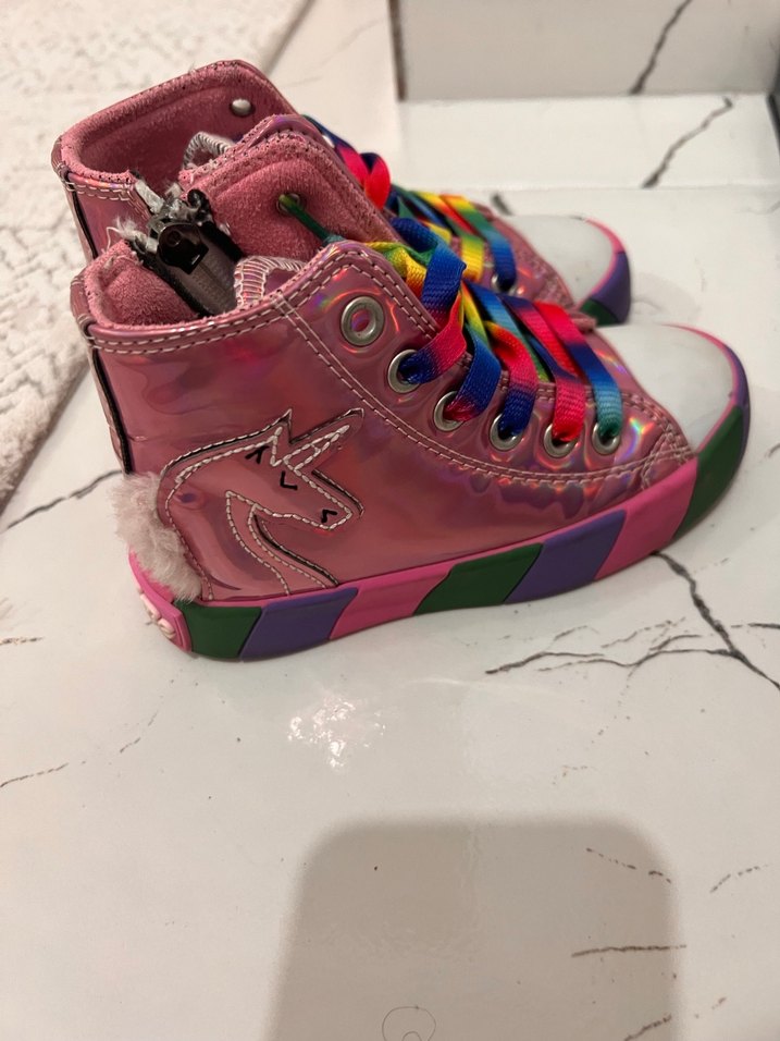 Pembe Bağcıklı Kız Çocuk Spor Ayakkabı - Görsel 3