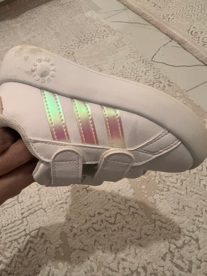 Kız Çocuk Beyaz Cırt Cırtlı Spor Ayakkabı - Görsel 4