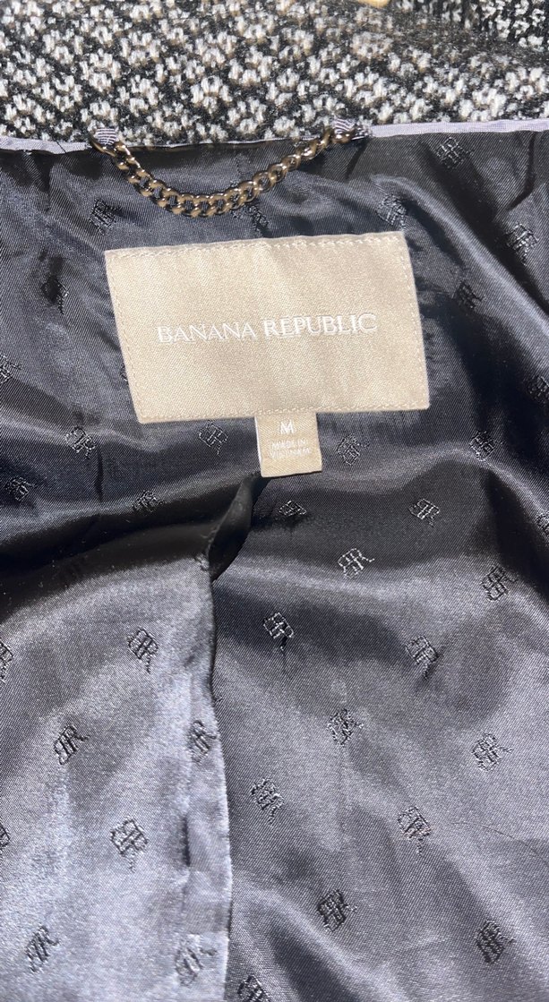 Düğmeli Gri Yün Kaban - Görsel 2