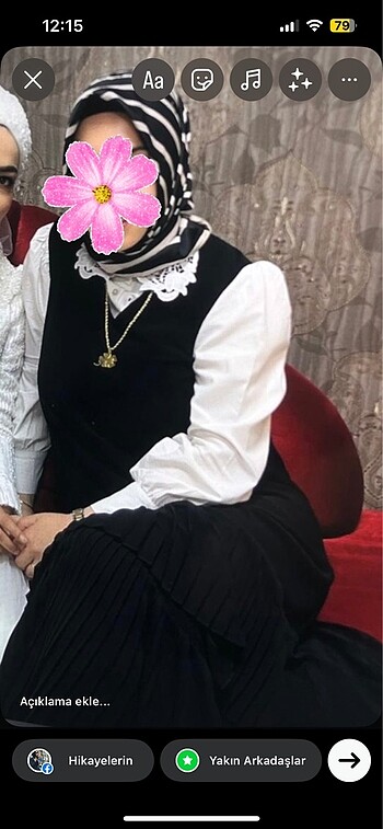 Jile elbise Qef eşarp hediyeli