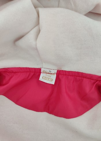 Kız Çocuk Pembe Kapüşonlu Nakışlı Mont - Görsel 3
