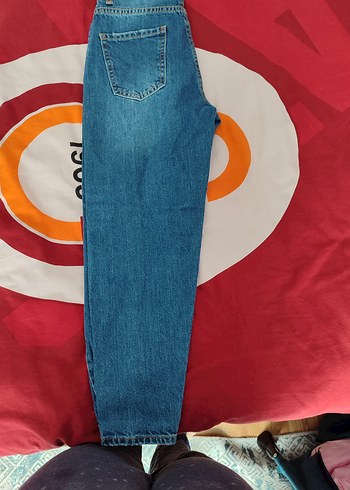 Renkli Mavi Bol Kesim Kadın Kot Pantolon - Görsel 3