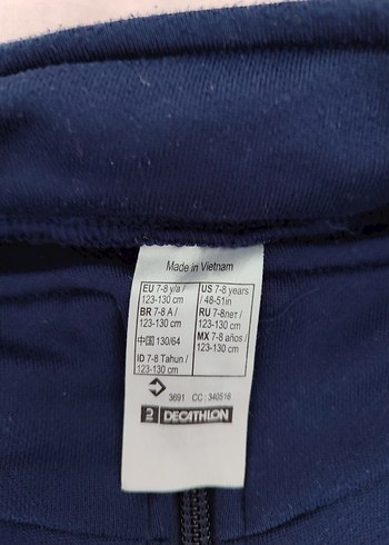 Erkek Çocuk Mavi Fermuarlı Yüksek Yakalı eşofman üstü - Görsel 3