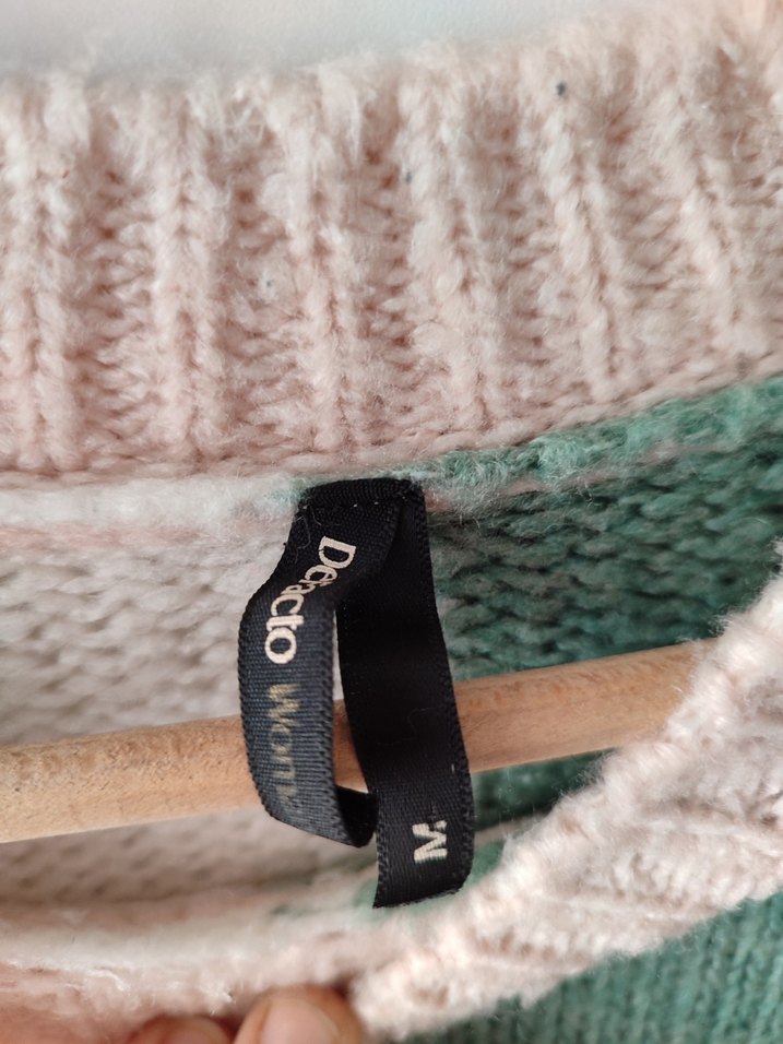 Kadın Çok Renkli Örgü Bohem Kazak - Görsel 4