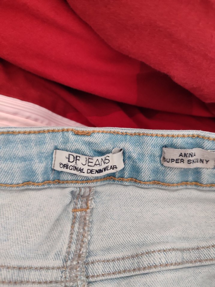 Kadın Mavi Pastel Renkli Düğmeli Denim Pantolon - Görsel 2