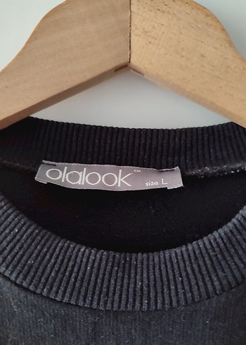 Siyah Baskılı Uzun Kollu Sweatshirt - Görsel 2