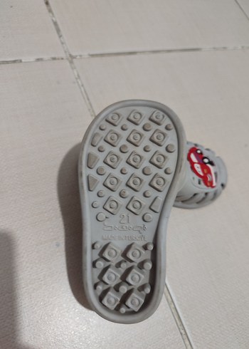 Çocuk Beyaz Baskılı Tokalı Terlik - Görsel 3