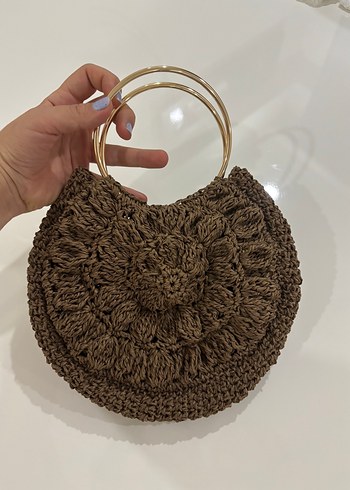 Örgü Bohem Kadın Çanta Kahverengi