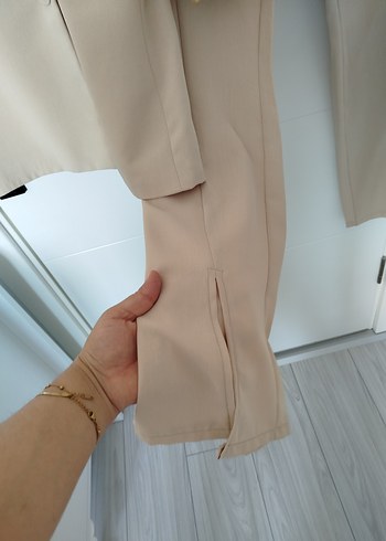 Bej Kadın Midi Blazer Takım - Görsel 4