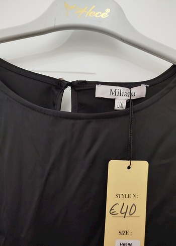 Siyah Uzun Kollu Salaş  ithal saten Kadın Elbise - Görsel 5