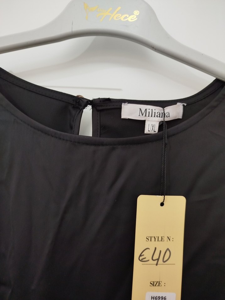 Siyah Uzun Kollu Salaş  ithal saten Kadın Elbise - Görsel 5