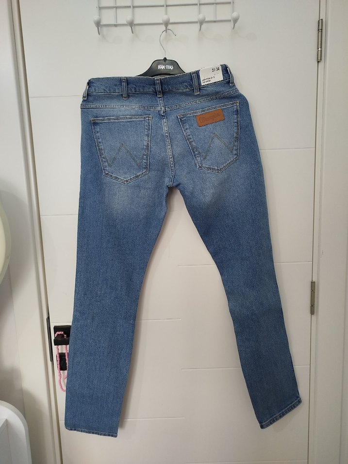 Düğmeli Mavi Erkek Denim Pantolon - Görsel 2