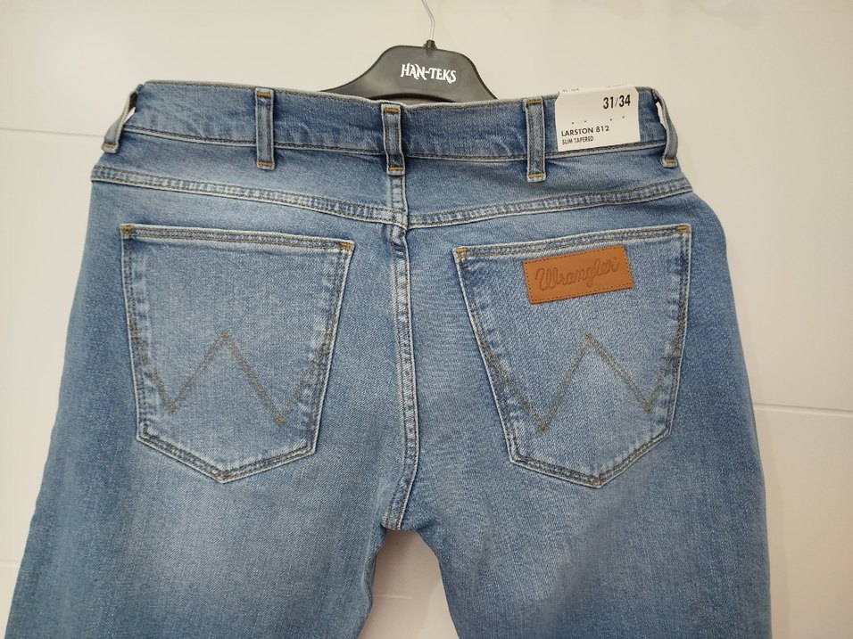 Düğmeli Mavi Erkek Denim Pantolon - Görsel 3