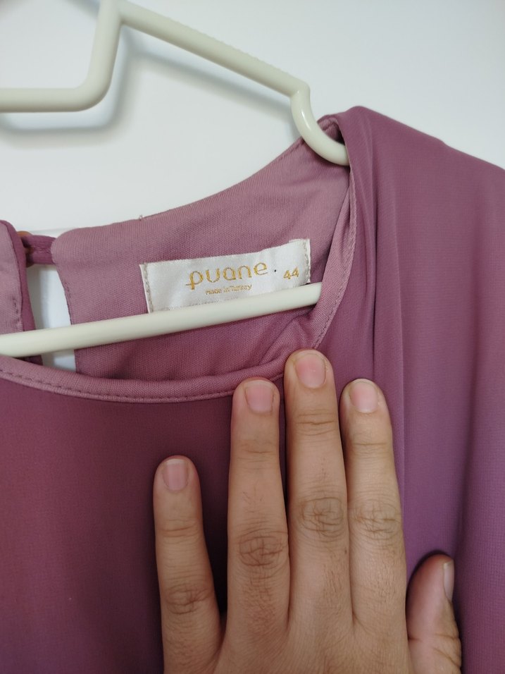 Mor Pililseli Uzun Kadın Elbise - Görsel 3