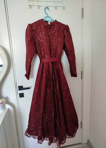 Parlak Bordo Kadın abiye - Görsel 3