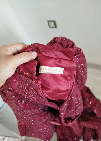 Parlak Bordo Kadın abiye - Görsel 6