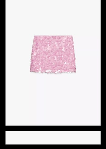 Zara Pullu Pembe Mini Etek