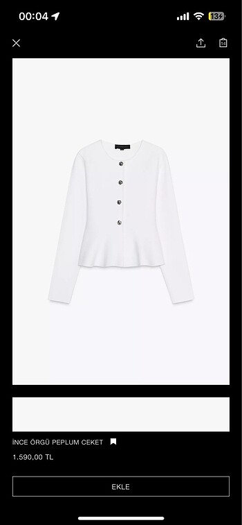 Zara peplum ceket