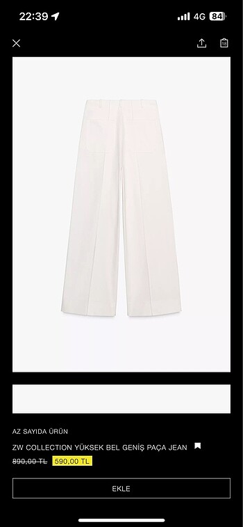 38 Beden Zara pantolon