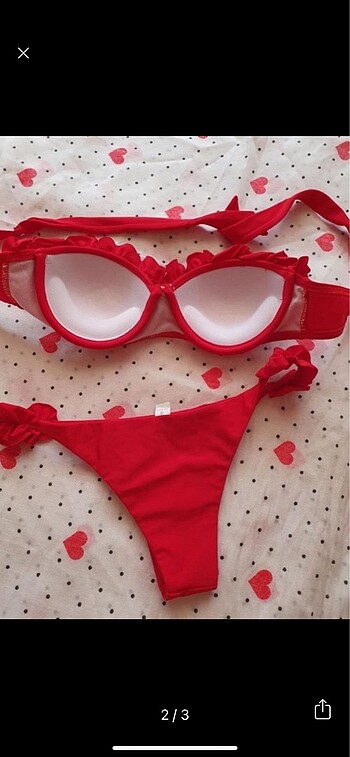 H&M Kırmızı straplez bikini takımı