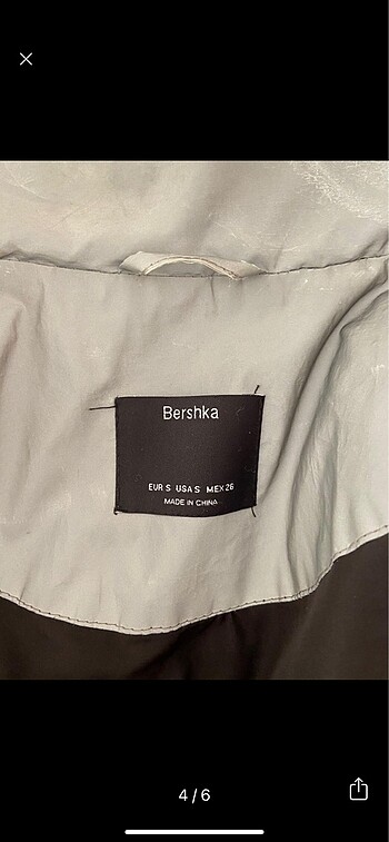 s Beden gri Renk Bershka reflektörlü mont
