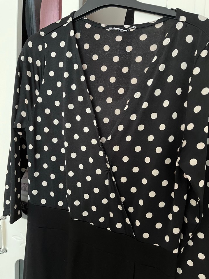 Puantiye Desenli Siyah Hamile Elbisesi - Görsel 2