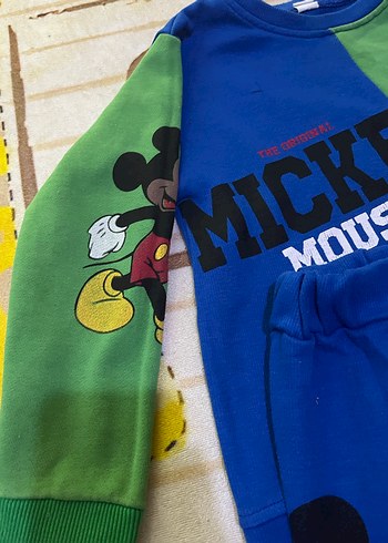 24-36 Ay Beden çeşitli Renk Renkli Mickey Mouse Erkek Çocuk Eşofman Takımı