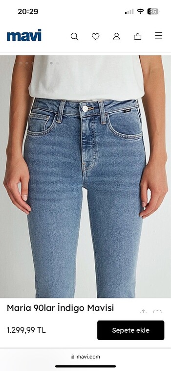 36 Beden Mavi maria flare jean