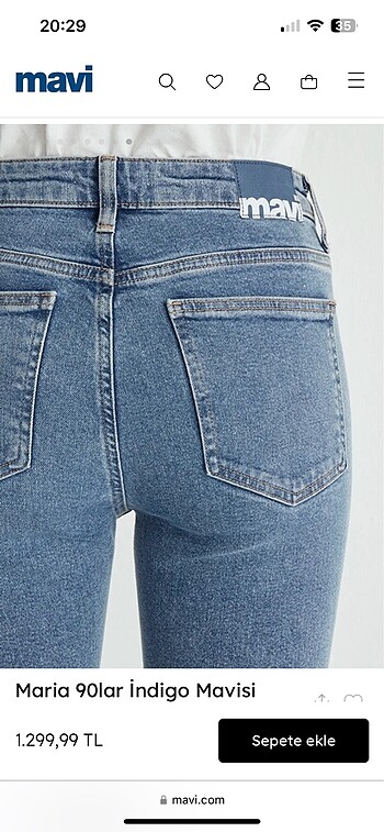 36 Beden mavi Renk Mavi maria flare jean