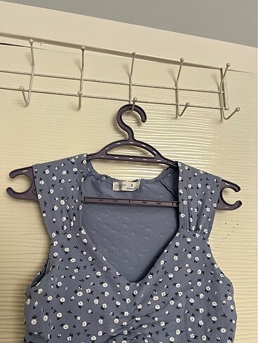 s Beden mavi Renk Primark mavi çiçekli bluz