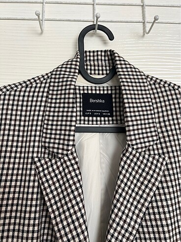 Bershka Kareli siyah beyaz blazer ceket