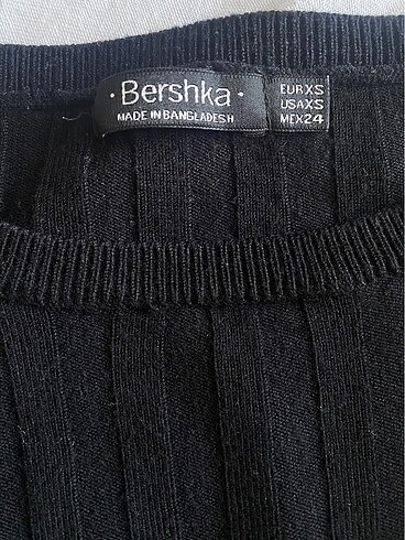 xs Beden Fitilli Bisiklet Yaka Yarım Crop Bluz Triko