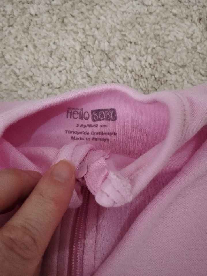 Pembe Fermuarlı Bebek Kız Tulumu - Görsel 3