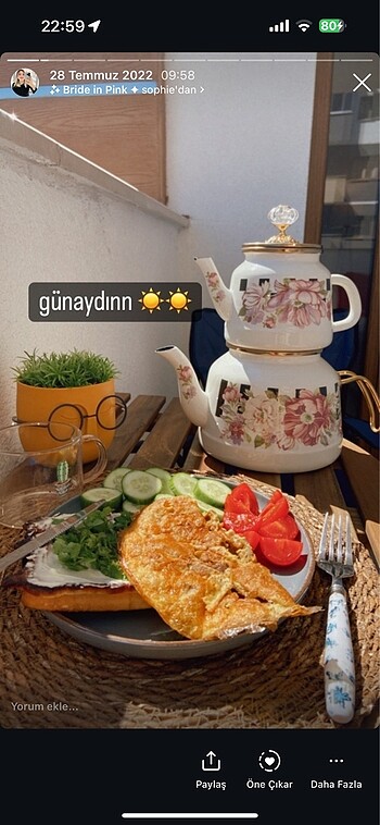  Beden Emaye Çaydanlık