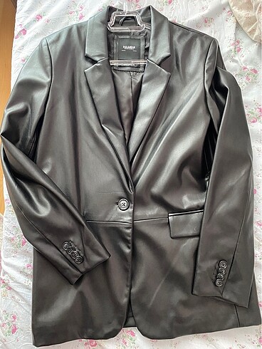 Deri siyah blazer ceket