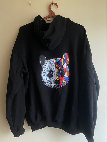 xl Beden siyah Renk Sweatshirt Panda desenli
