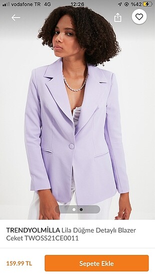 Trendyolmilla Lila Blazer Ceket