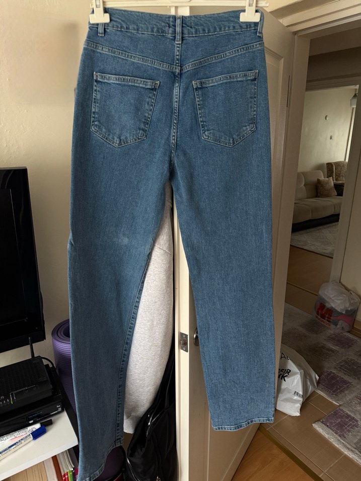 Kadın Mavi Denim Regular Fit Kot Pantolon - Görsel 2