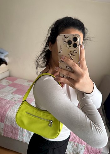 Sarı Minimalist Fermuarlı Kadın Çanta - Görsel 2